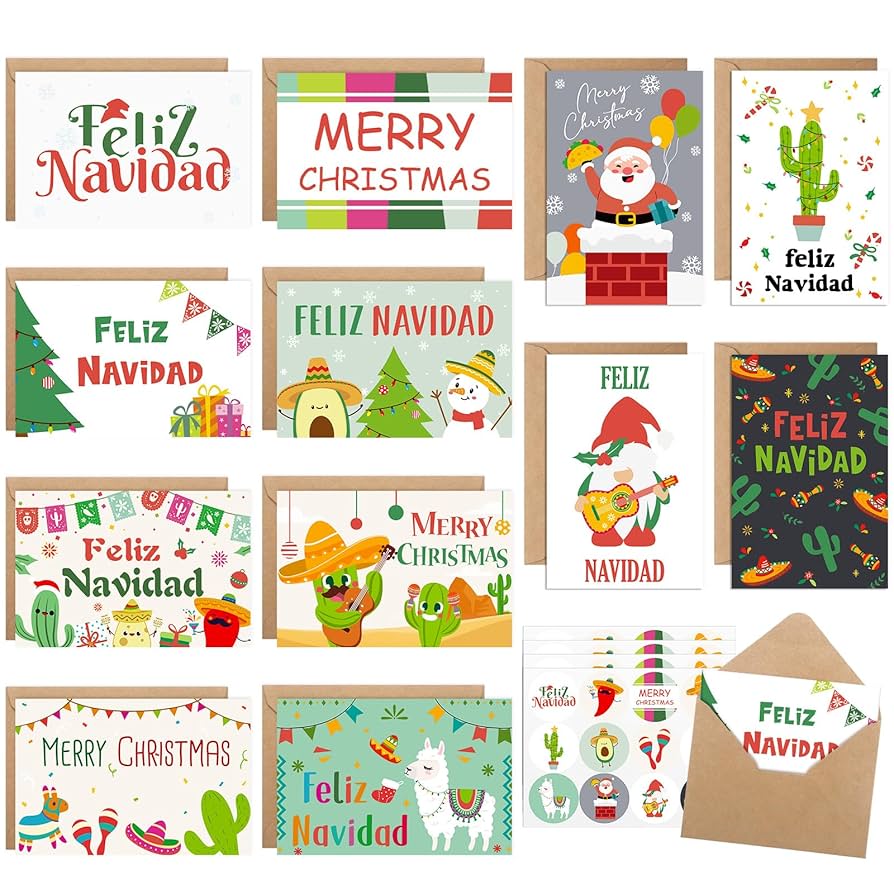 Amazon.com : Eersida 48 Pcs Mexico Merry Christmas Greeting